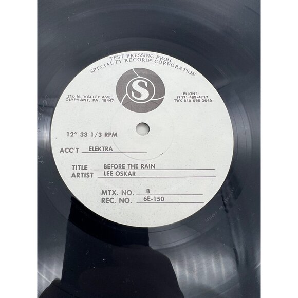 Lee Oskar Before The Rain LP Test Pressing 1978 Elektra 6E-150 - Picture 6 of 7